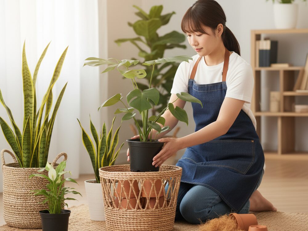 観葉植物をビニールポットのままで管理するコツ