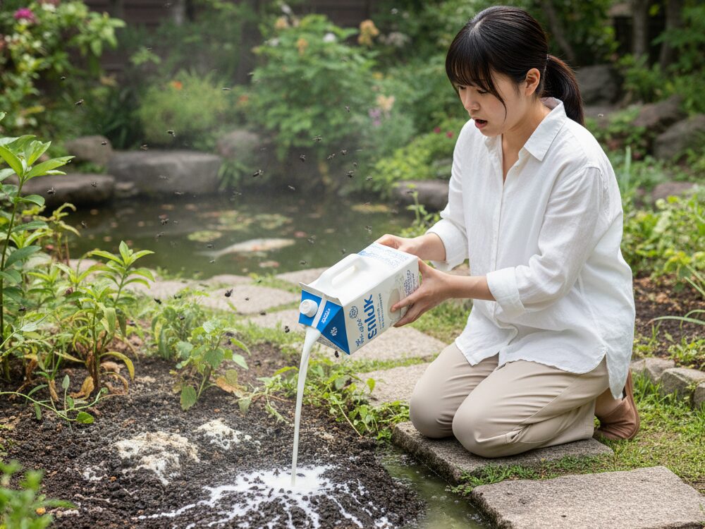 牛乳を庭にまくのは避けるべきか