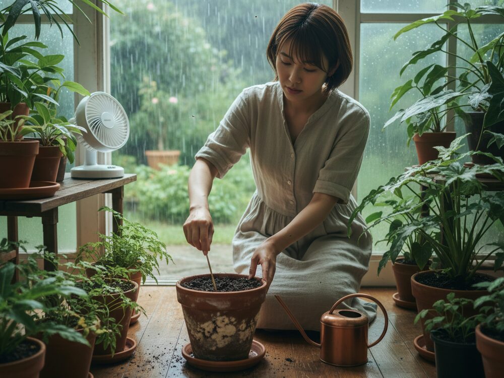 梅雨の時期と土の湿気