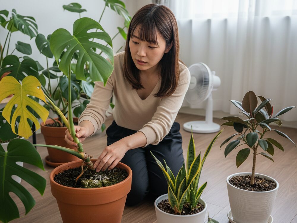 観葉植物の土が乾かない主な原因
