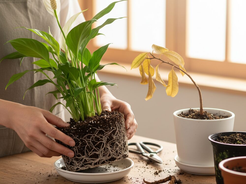 観葉植物が根が張らない原因の特定