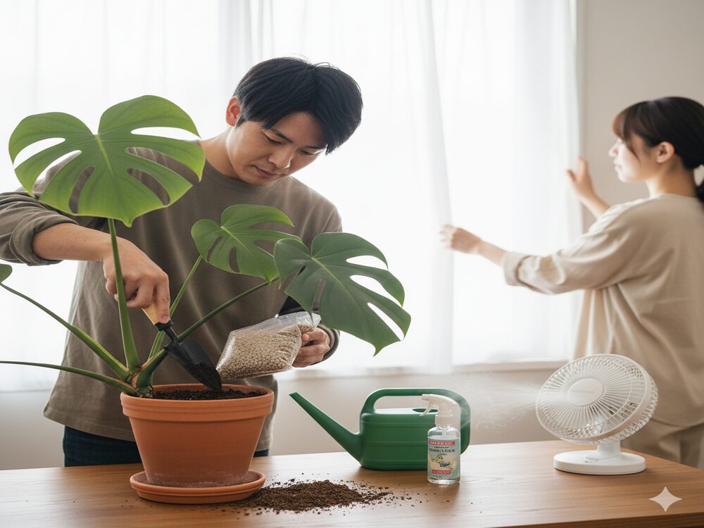 観葉植物のダニを土から駆除・予防