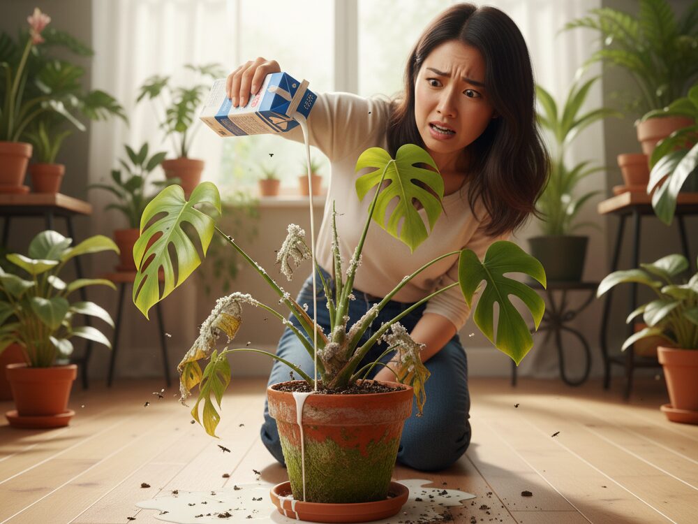 観葉植物に牛乳を使う注意点