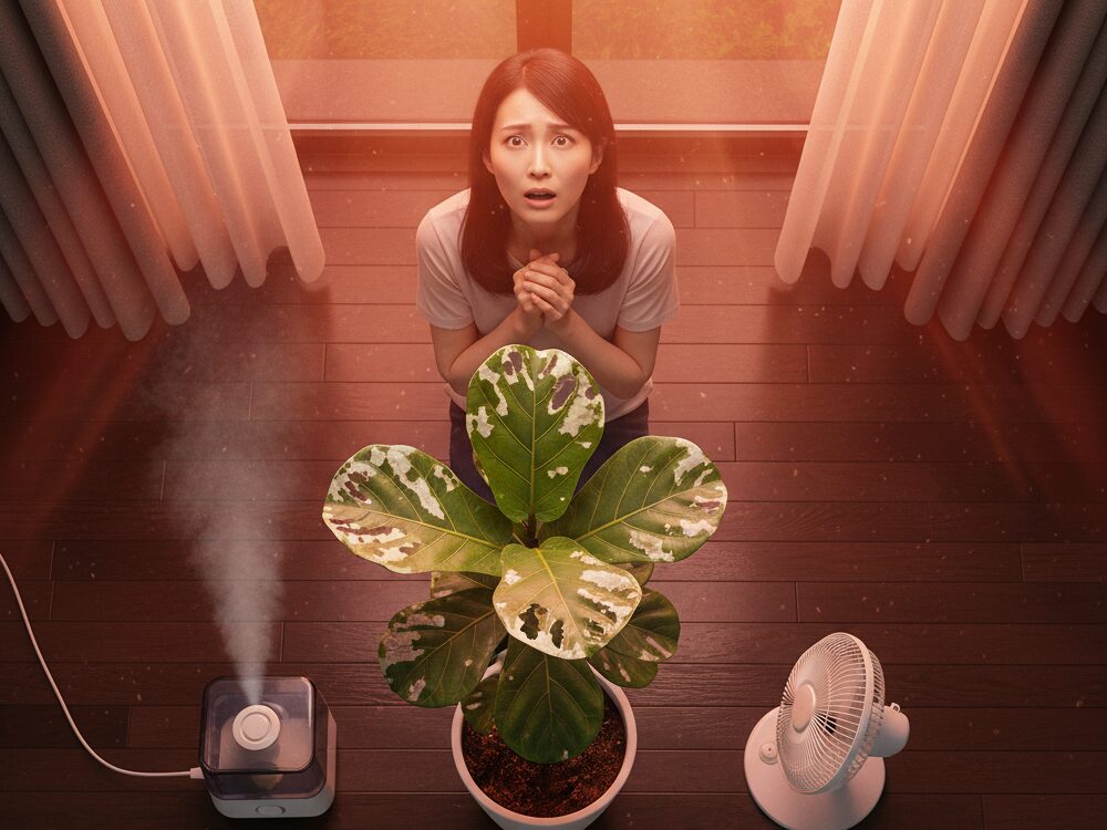 観葉植物が西日で受ける深刻な生理学的ストレス