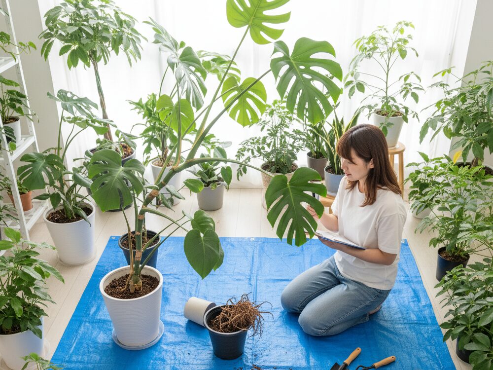 観葉植物が伸びすぎで倒れる原因