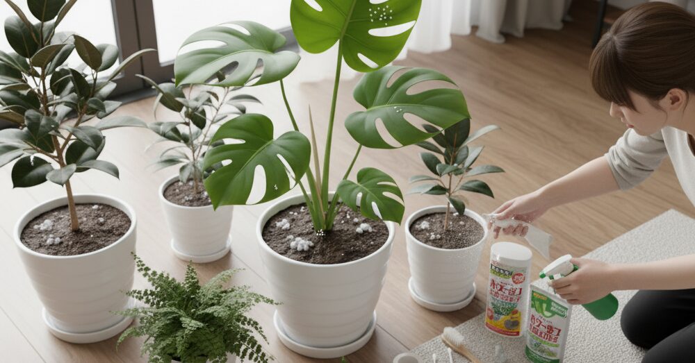 観葉植物の小さい白い虫対策！正体と駆除法