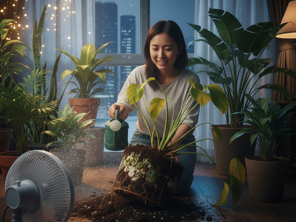 観葉植物の夜の水やりがOKな場合