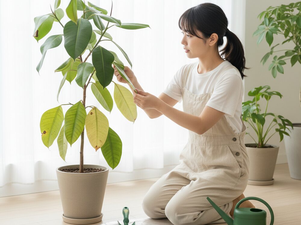 観葉植物の葉が垂れ下がるとき