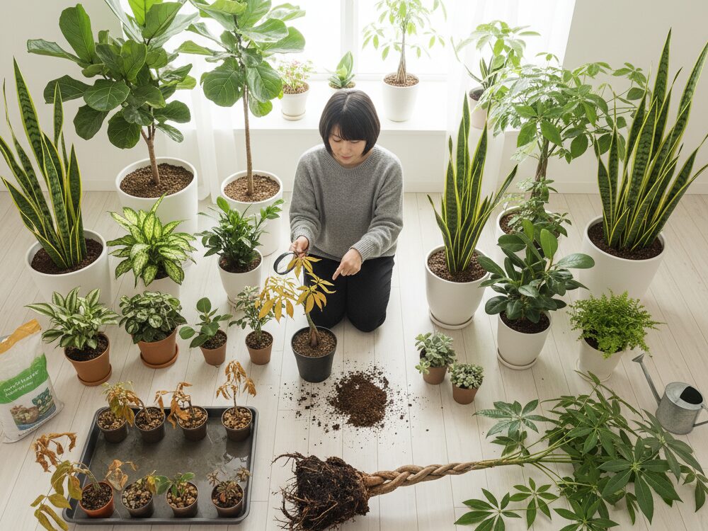 観葉植物の葉っぱがふにゃふにゃな原因