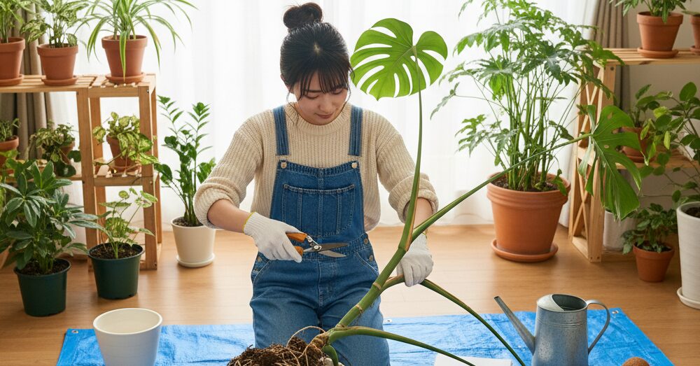 観葉植物が伸びすぎで倒れる！原因と再生術