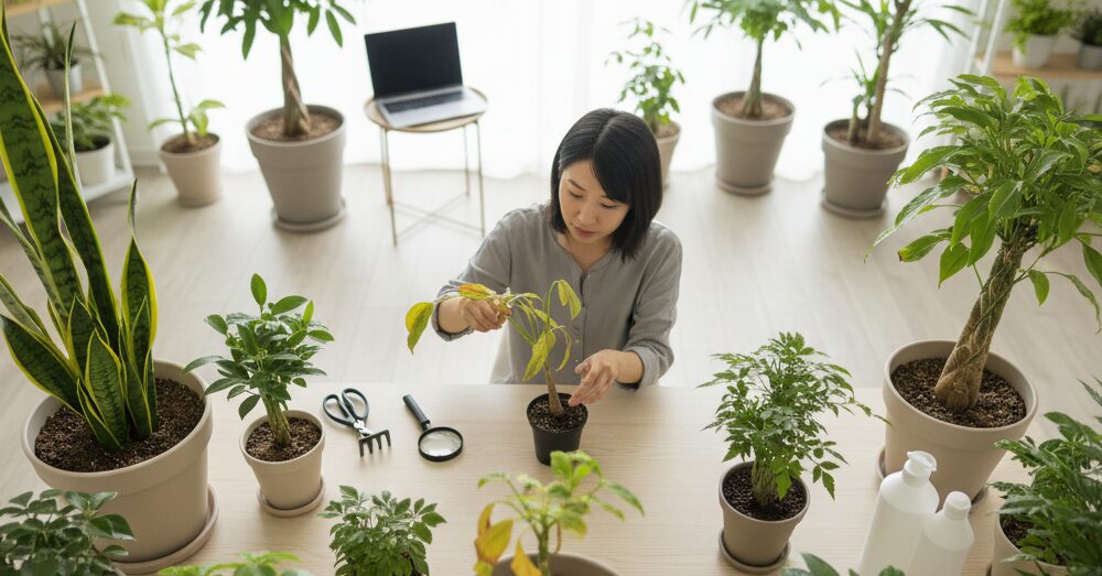 観葉植物の葉っぱがふにゃふにゃ?原因と対策