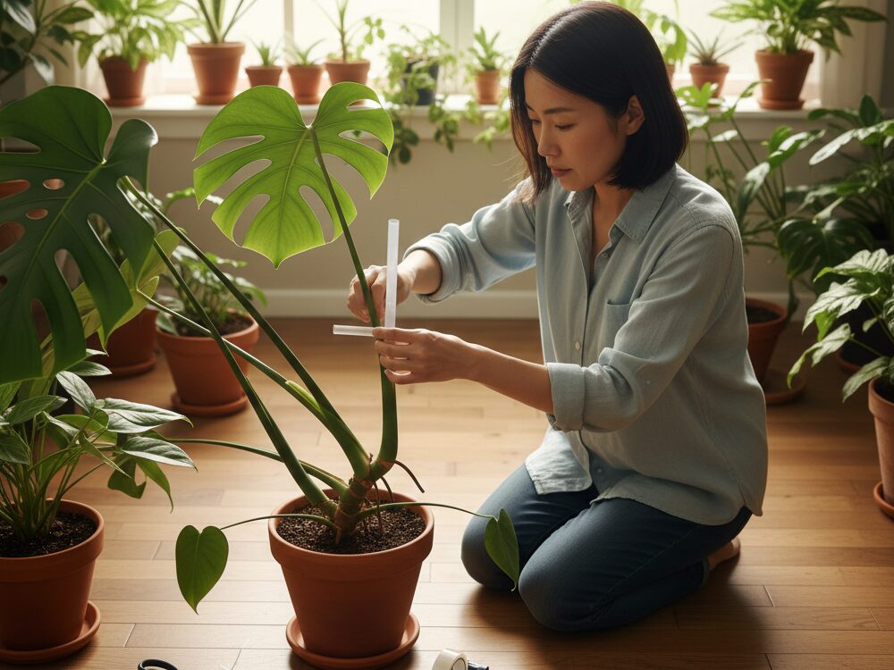 ストローで補強して固定するテクニック