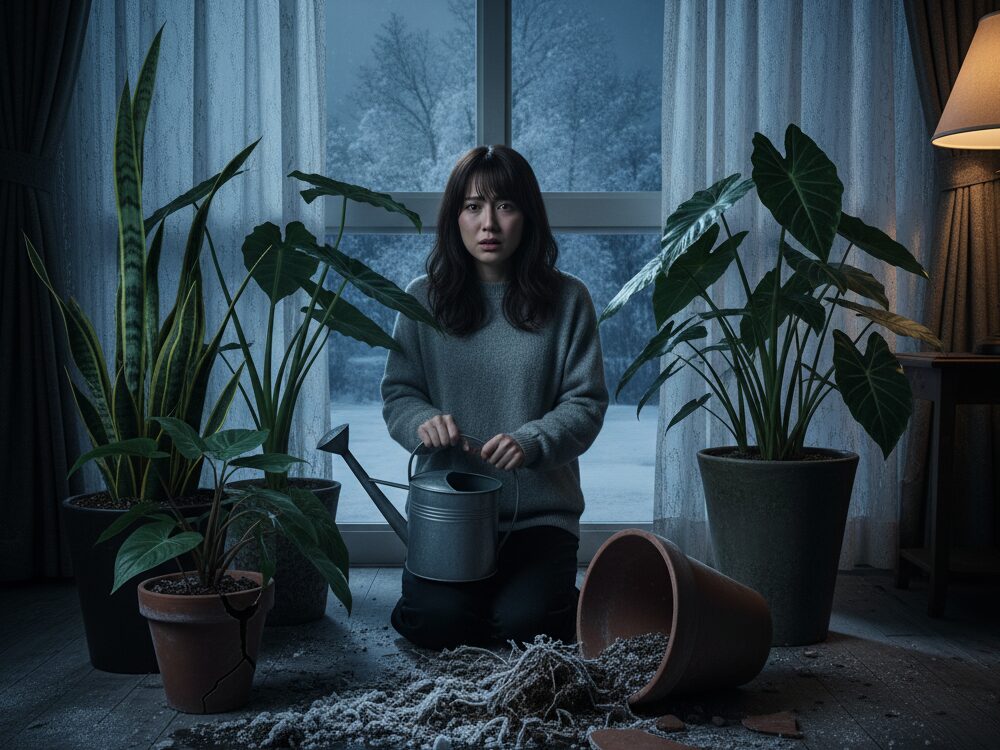 冬の夜の水やりは厳禁