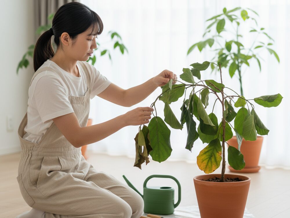 観葉植物の葉が垂れ下がる時の対処