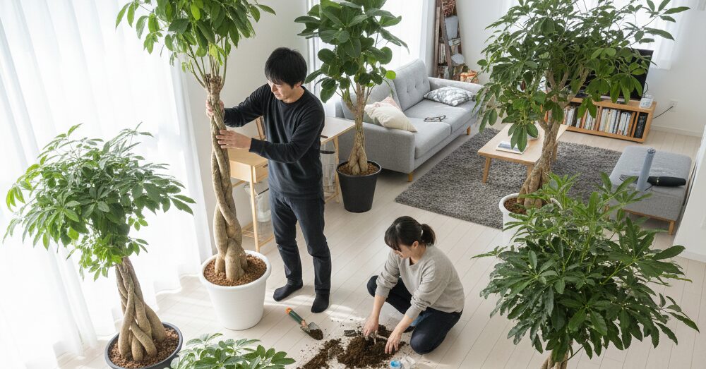 観葉植物の幹を太くする方法!貧弱な茎をガッチリ育てるコツ