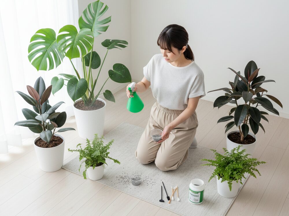 観葉植物の小さい白い虫を完全駆除