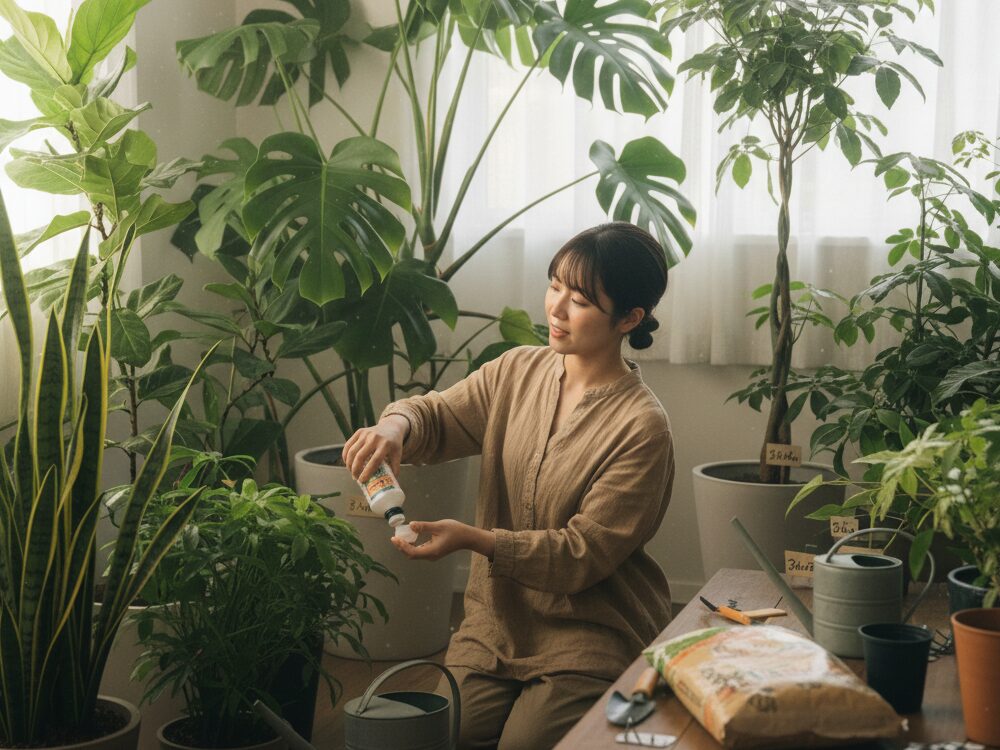 観葉植物を大きくしたい時に使う肥料と裏技