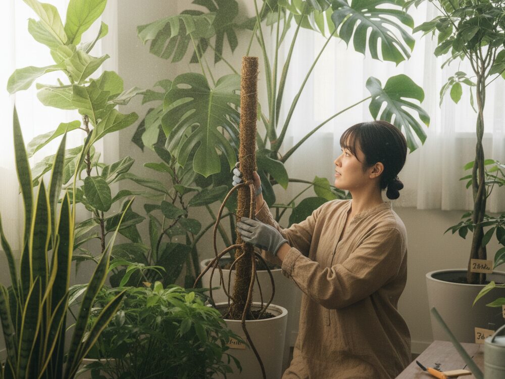 モンステラを巨大化させるモスポールの使い方