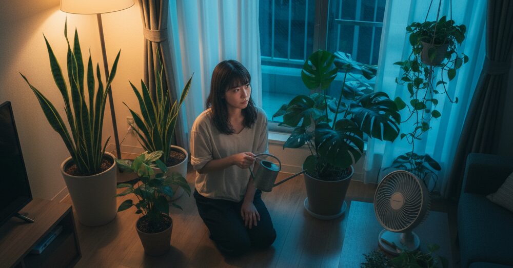 観葉植物の夜の水やりはNG？ダメな理由とOKな夏の場合