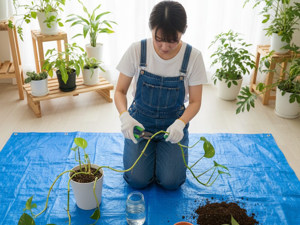 ポトスの伸びすぎと再生方法