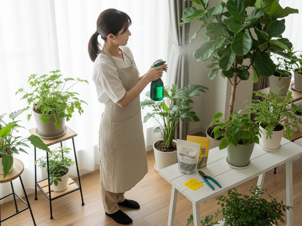 観葉植物の小さい白い虫の駆除と予防