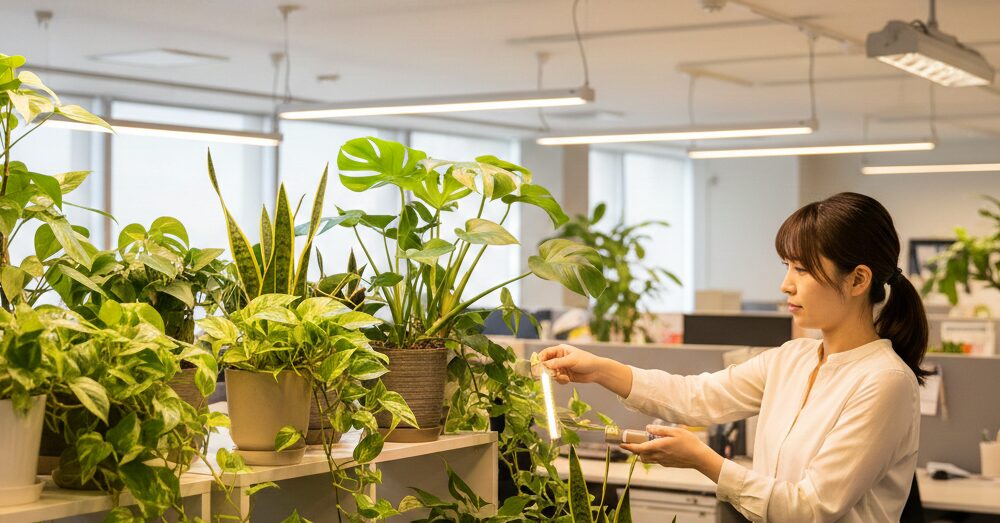 観葉植物は蛍光灯で育つ?色や距離など効果的な育て方を解説