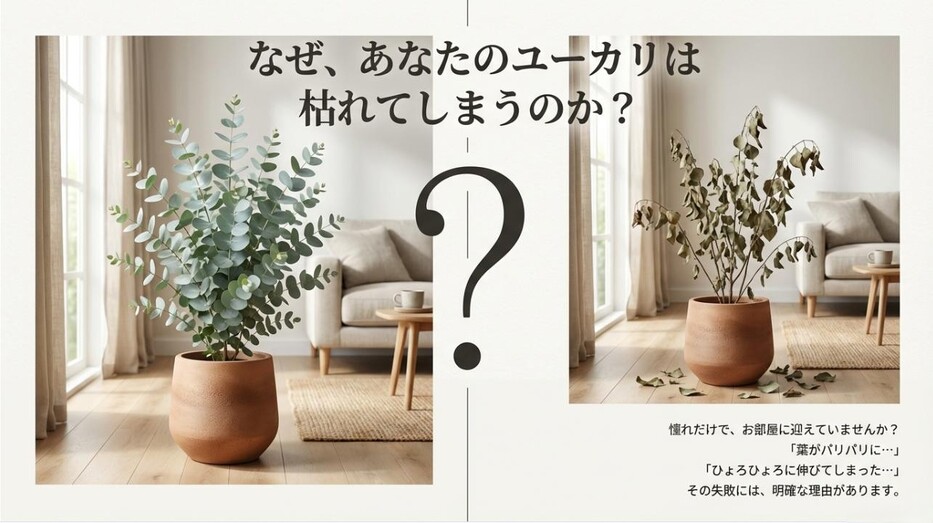 室内でユーカリを枯らさないための技術ガイド表紙