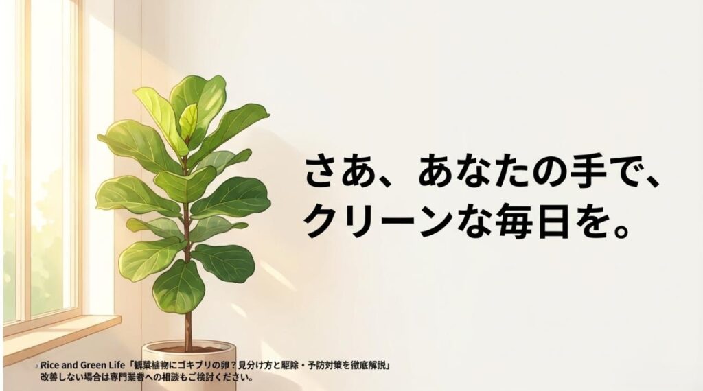 クリーンな毎日を応援するメッセージと、記事の出典元情報を記載したクロージングスライド