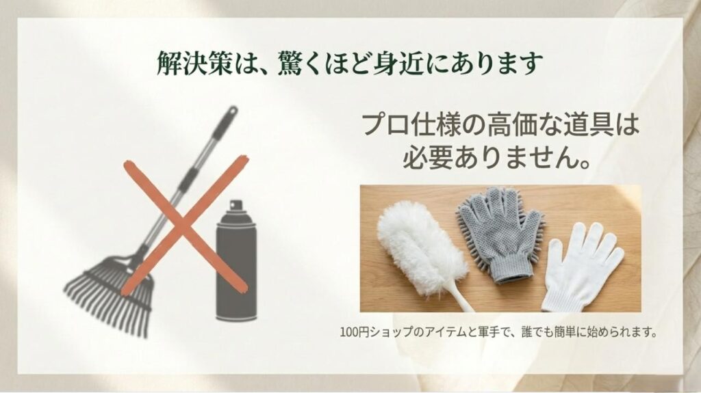 100均グッズと軍手でできる簡単な観葉植物の掃除方法