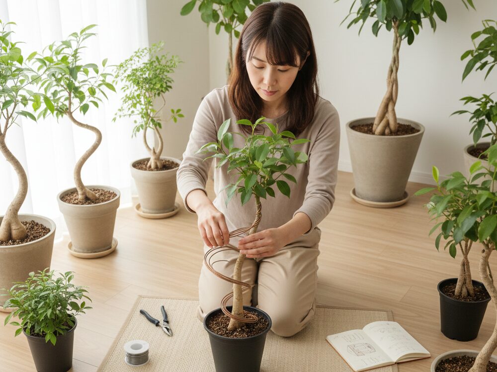 観葉植物を針金で曲げる手順とコツ