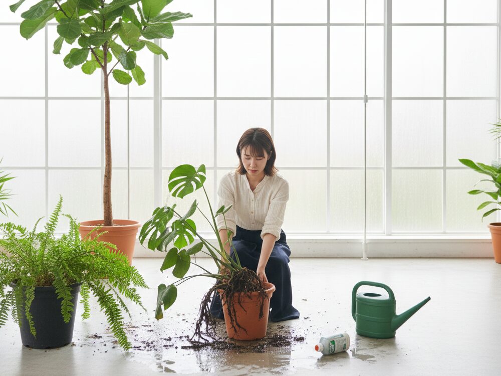 薬剤のかけすぎと植物の根腐れ