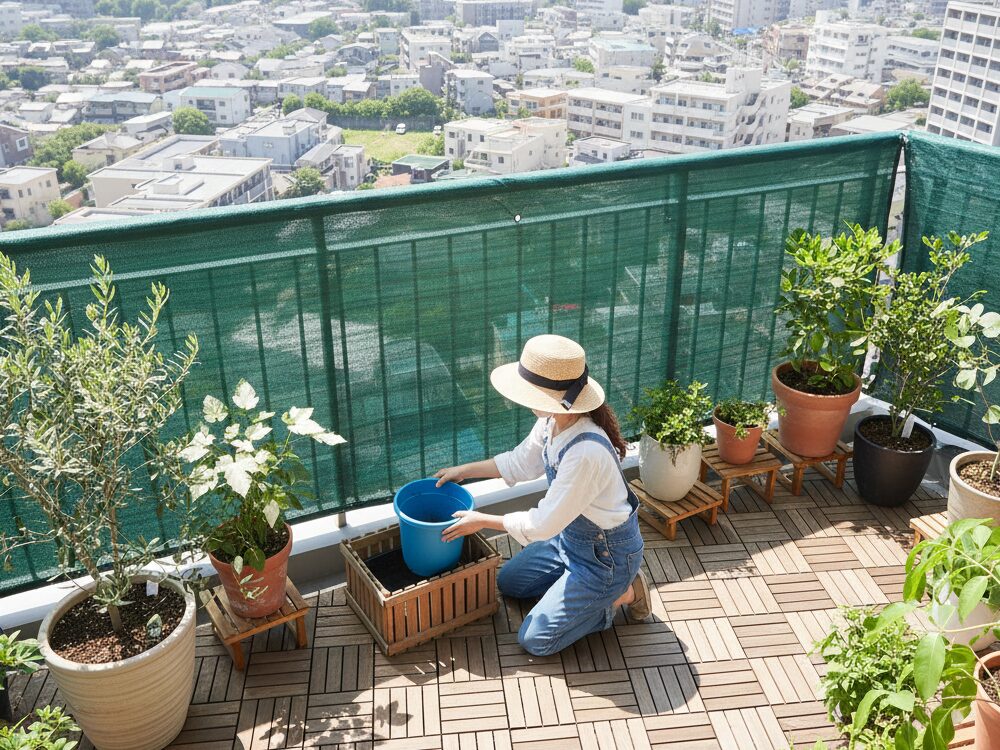 夏の暑さと西日による葉焼けを防ぐ