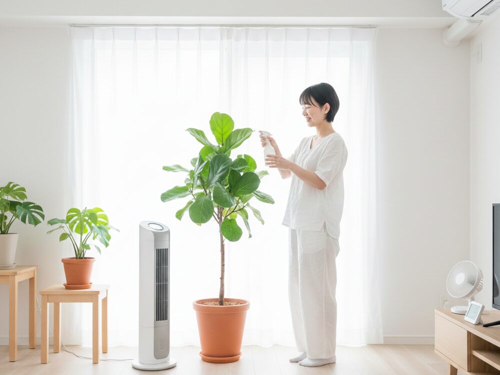 エアコンの風による乾燥への対策と風通し