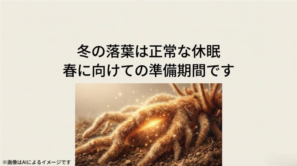 葉が落ちたシノブの根茎が輝き、春に向けてエネルギーを蓄えている休眠状態のイメージ画像