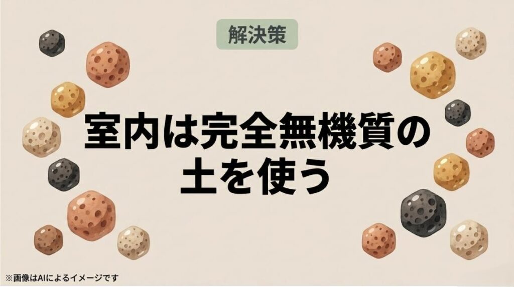室内環境の解決策として完全無機質の土を使うことを提案するスライド  